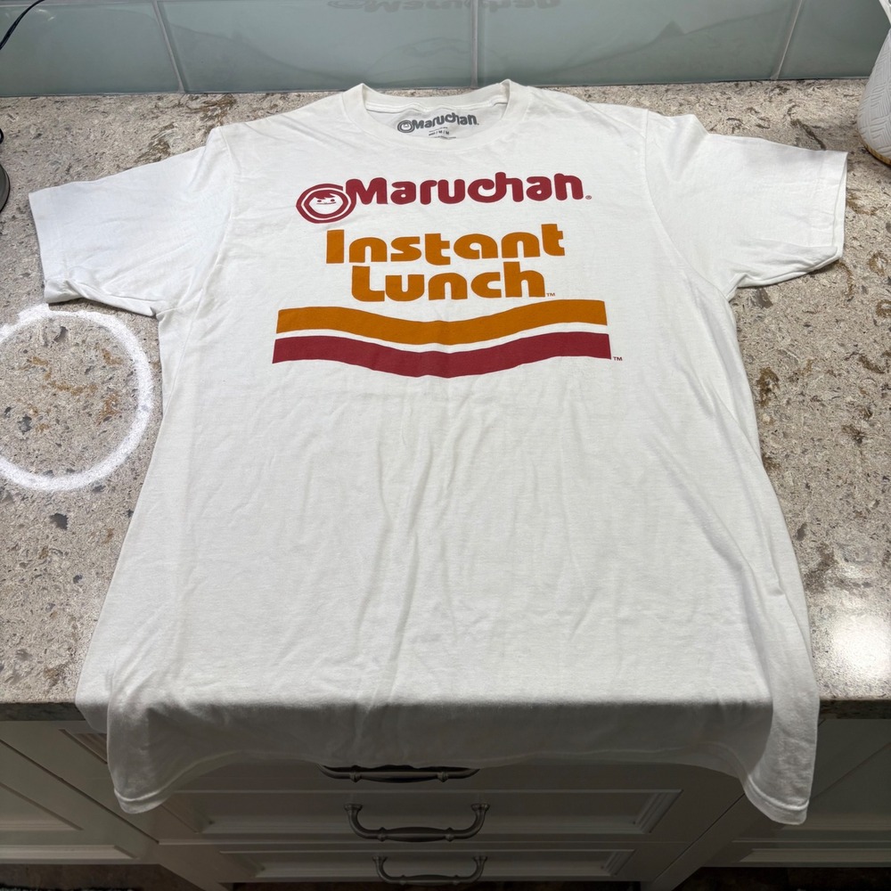 Maruchan Instant Lunch Graphic Tee Novelty‎ Ramen Noodles White Kids Size M
